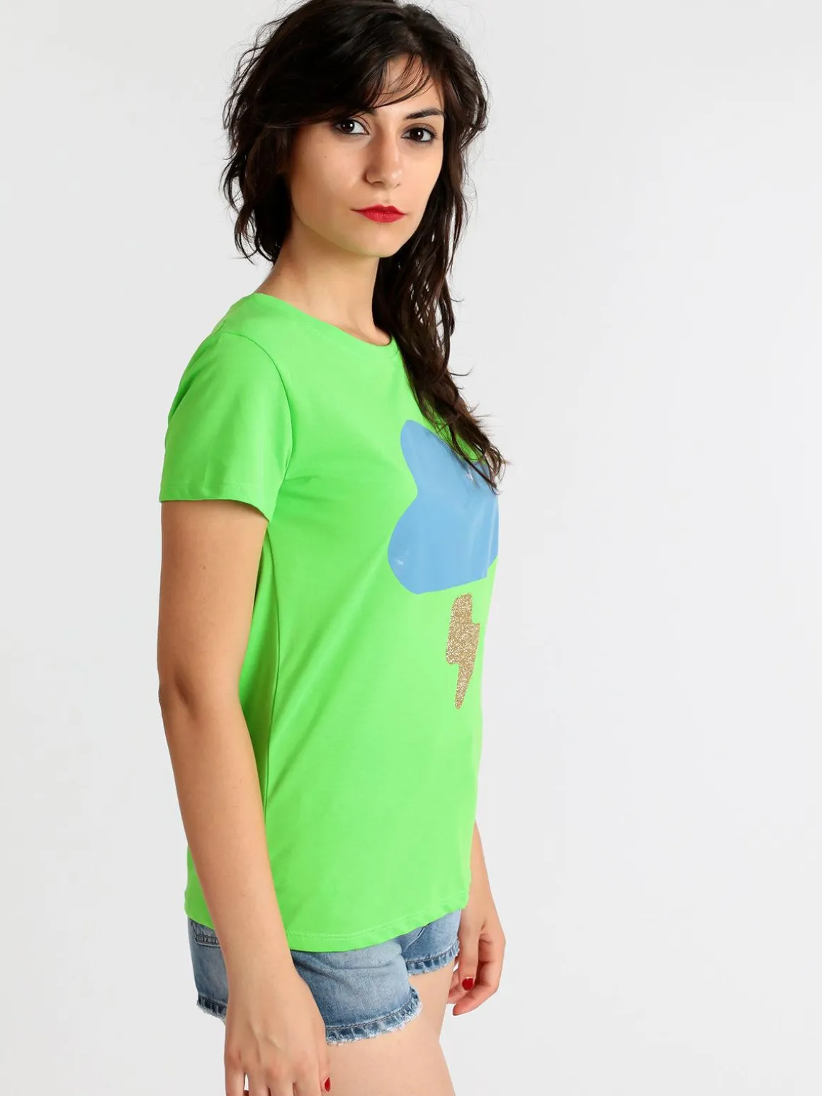 Lumina T-shirt donna con stampa e glitter