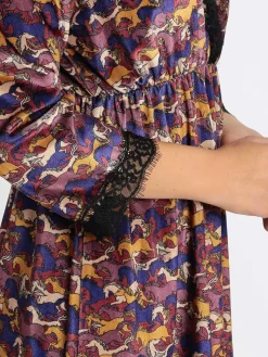 Lumina Vestito midi a portafoglio con pizzo