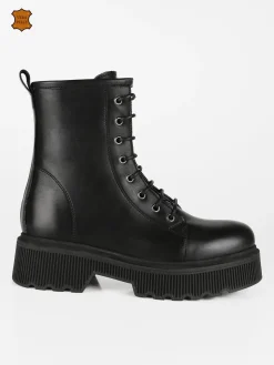 Made In Italy Anfibi in pelle donna con plateau