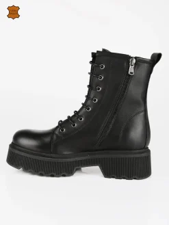 Made In Italy Anfibi in pelle donna con plateau