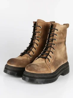 Made In Italy Anfibi in pelle scamosciata donna con plateau