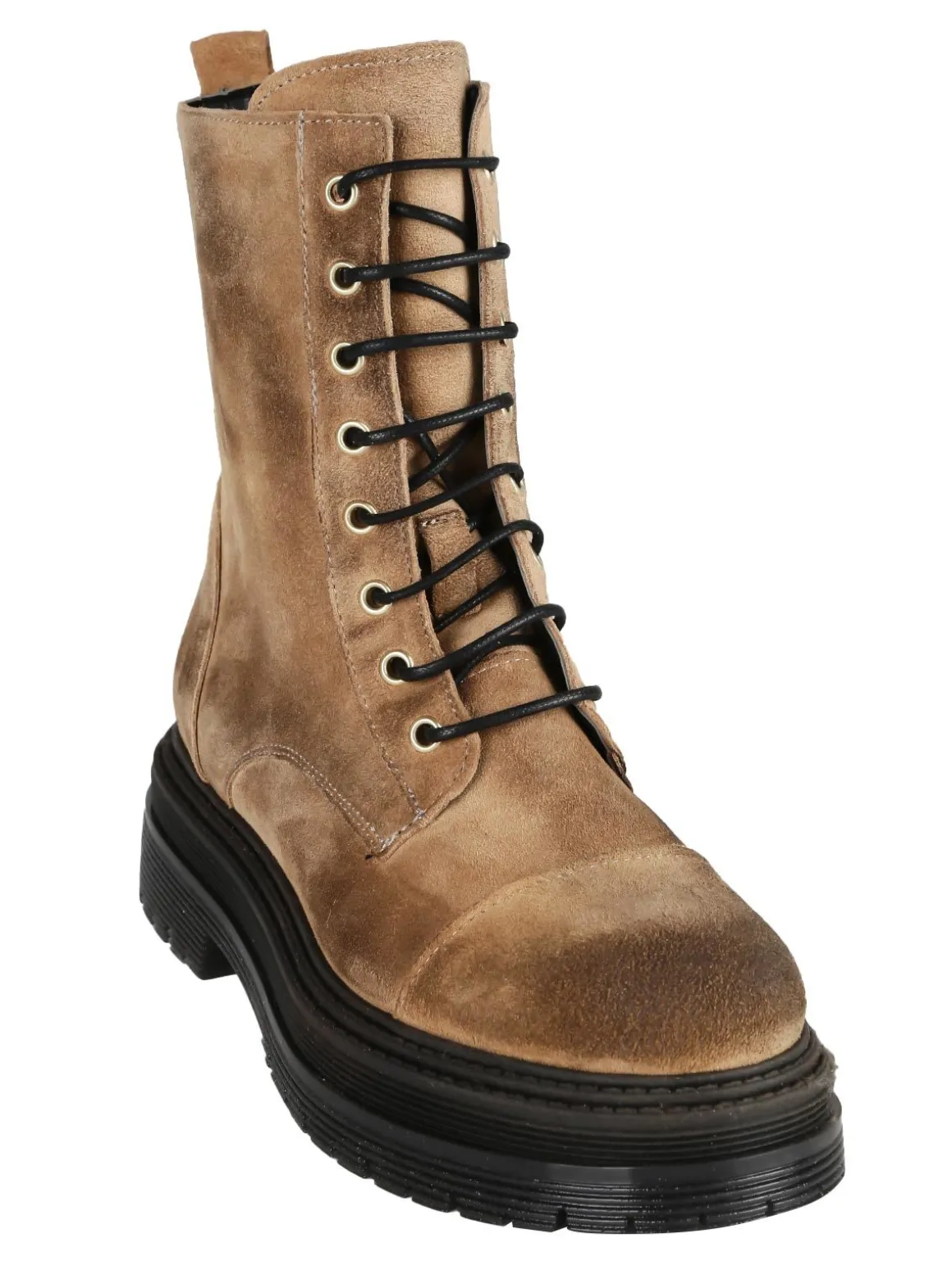 Made In Italy Anfibi in pelle scamosciata donna con plateau