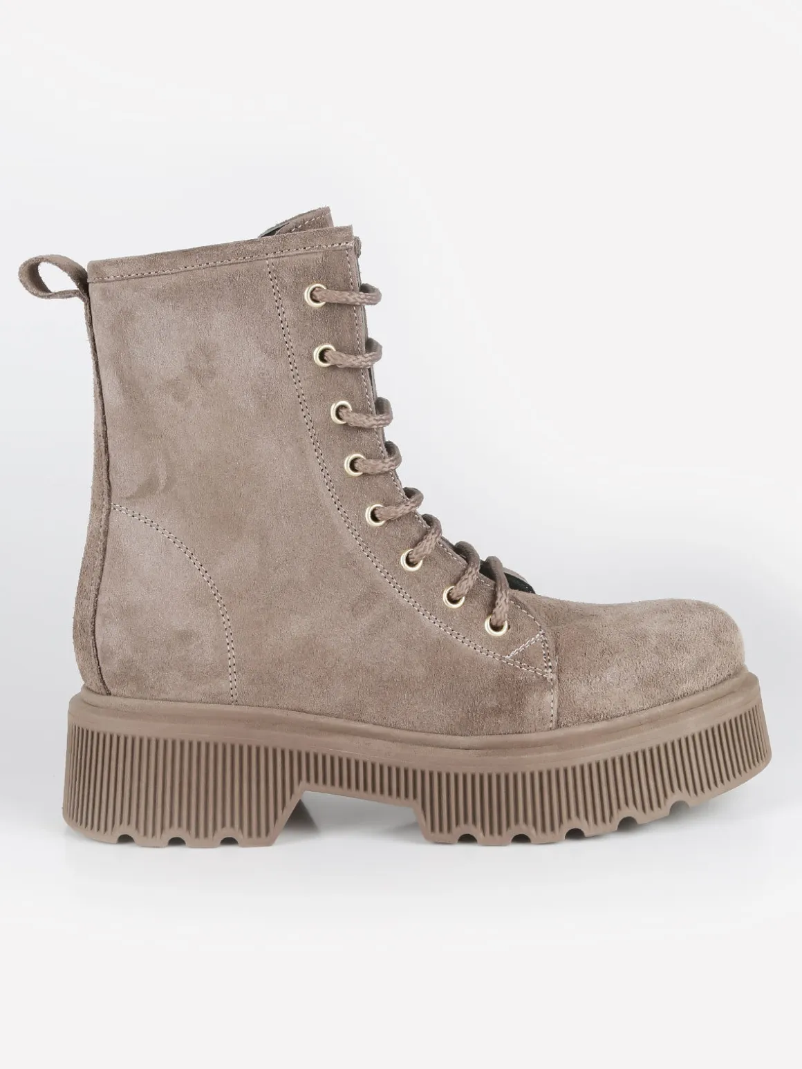 Made In Italy Anfibi in pelle scamosciata donna con tacco e plateau