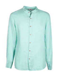 Made In Italy Camicia in lino da uomo alla coreana
