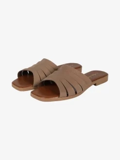 Made In Italy Ciabatte donna basse con fascia in pelle