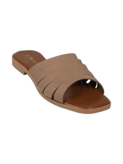Made In Italy Ciabatte donna basse con fascia in pelle