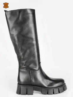 Made In Italy - Dolce Moda Stivali in pelle da donna con suola carrarmato