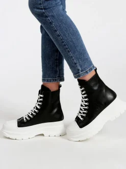 Made In Italy Genny Sneakers alta in pelle con platform