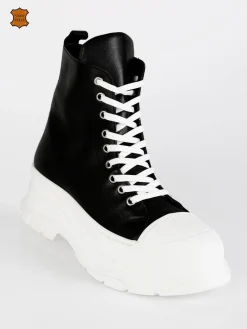 Made In Italy Genny Sneakers alta in pelle con platform