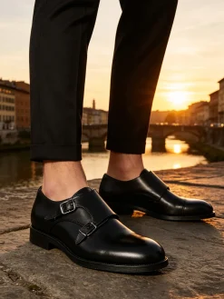Made In Italy Mocassini in pelle uomo con fibbie