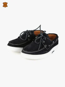 Made In Italy Mocassini in pelle scamosciata da uomo con lacci