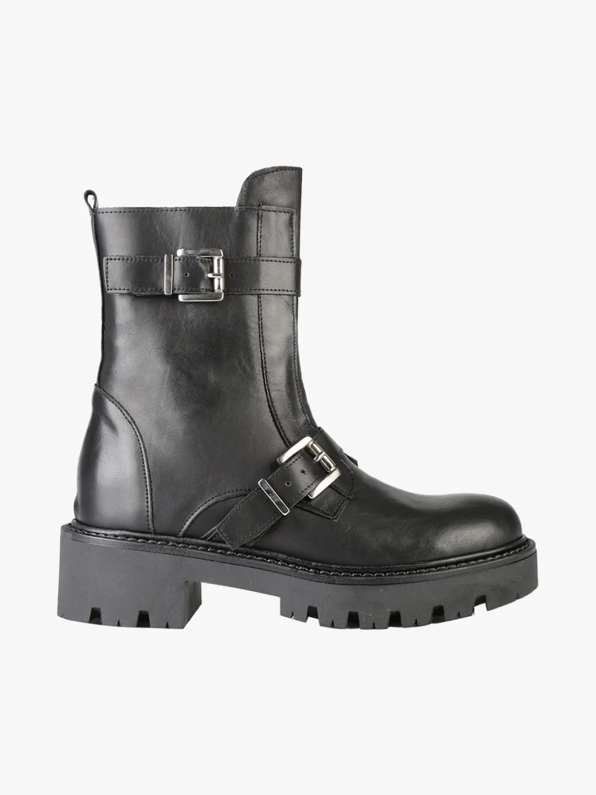 Made In Italy Stivaletti biker in pelle da donna