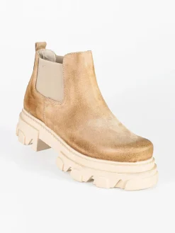 Made In Italy Stivaletti chelsea in pelle scamosciata con platform
