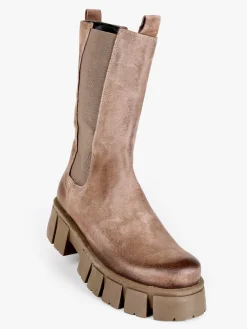 Made In Italy Stivaletti in pelle scamosciata chelsea da donna