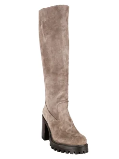Made In Italy Stivali in pelle scamosciata con tacco da donna