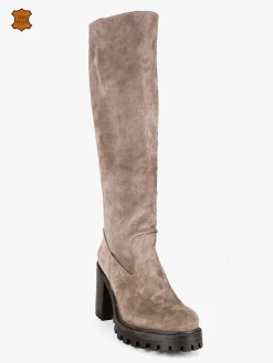 Made In Italy Stivali in pelle scamosciata con tacco da donna