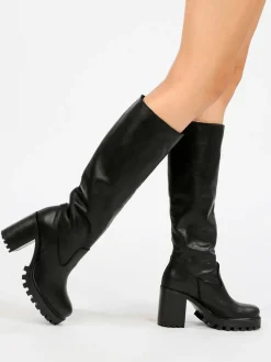 Made In Italy Stivali in pelle donna con tacco