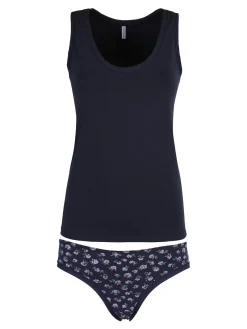 Magic Dream Coordinato donna intimo con top e slip - blu scuro
