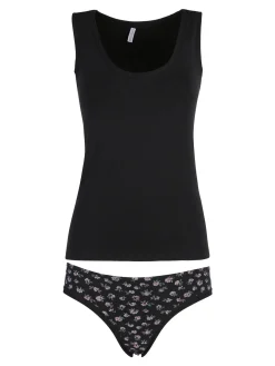 Magic Dream Coordinato donna intimo con top e slip - nero