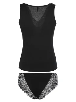 Magic Dream Coordinato intimo donna con ricami in pizzo - nero