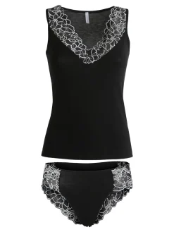 Magic Dream Coordinato intimo donna con ricami in pizzo - nero