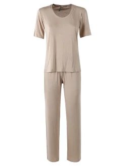 Magic Dream Pigiama lungo da donna in fibra di bamboo a maniche corte - nudo
