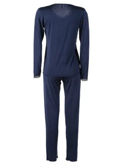 Magic Dream Pigiama lungo da donna con scollo a V e ricami
