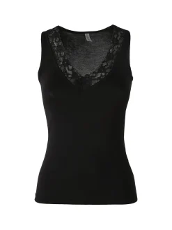 Magic Dream Top donna con scollo a V in pizzo - nero