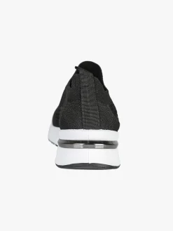 Maira Sneakers donna slip on in maglia con zeppa - nero