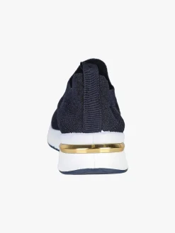 Maira Sneakers donna slip on in maglia con zeppa - blu scuro
