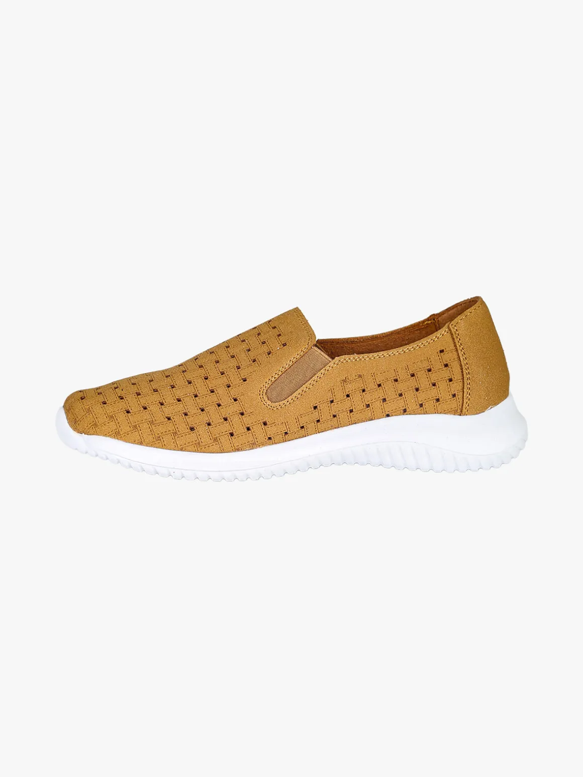 Maira Sneakers donna slip on traforate - cammello