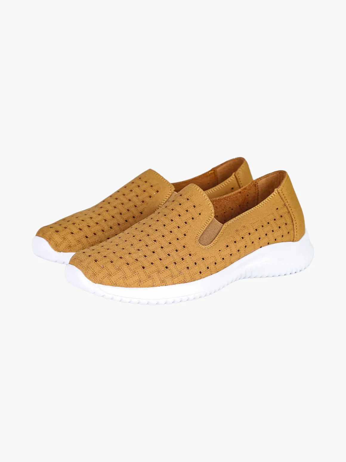 Maira Sneakers donna slip on traforate - cammello
