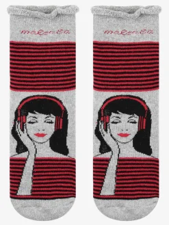 Malerba Calze antiscivolo bambina in caldo cotone con stampe