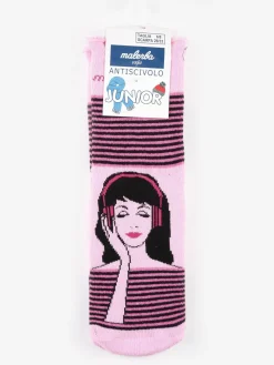 Malerba Calze antiscivolo bambina in caldo cotone con stampe