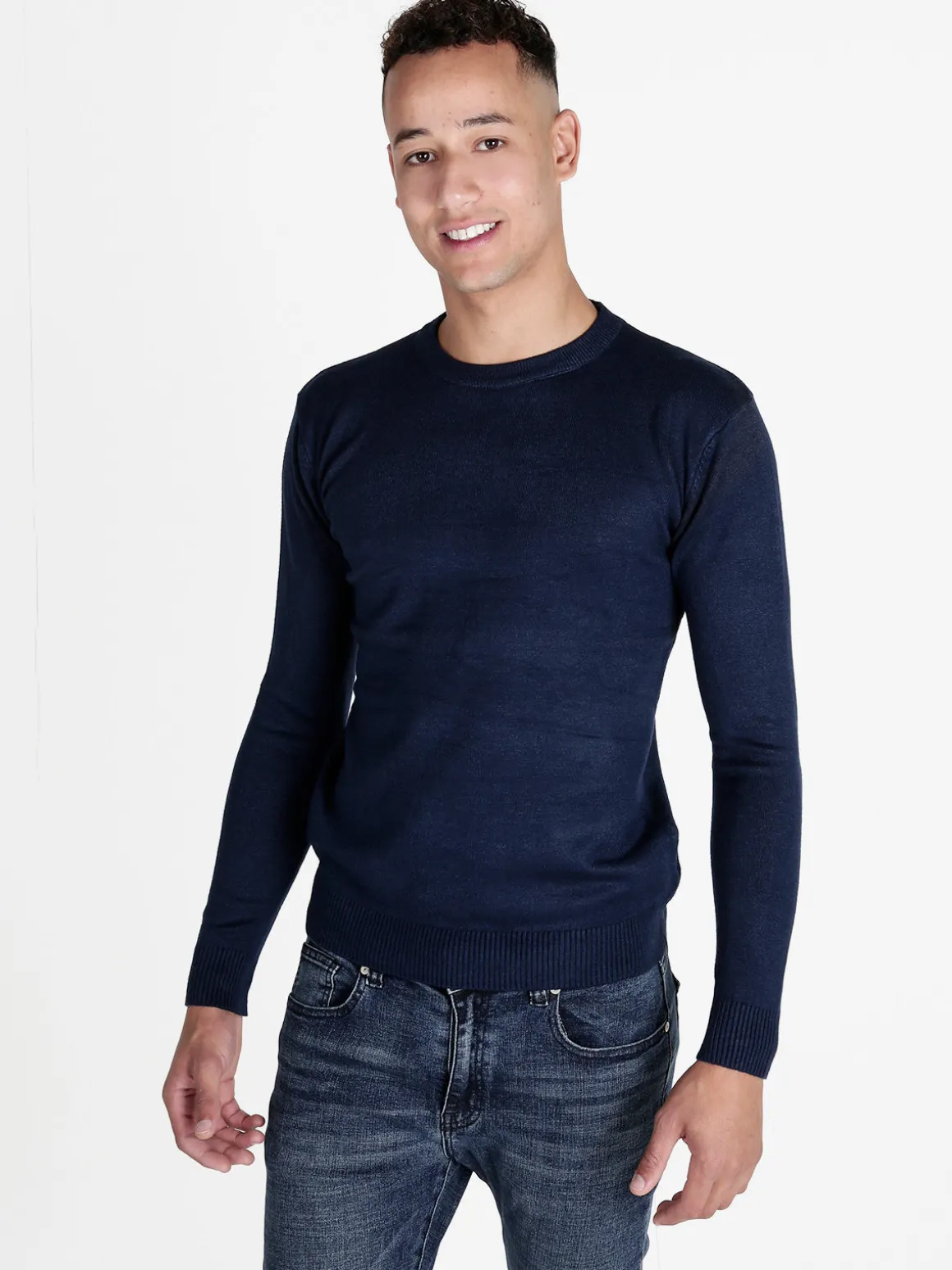 M.Angel Pullover girocollo da uomo misto lana