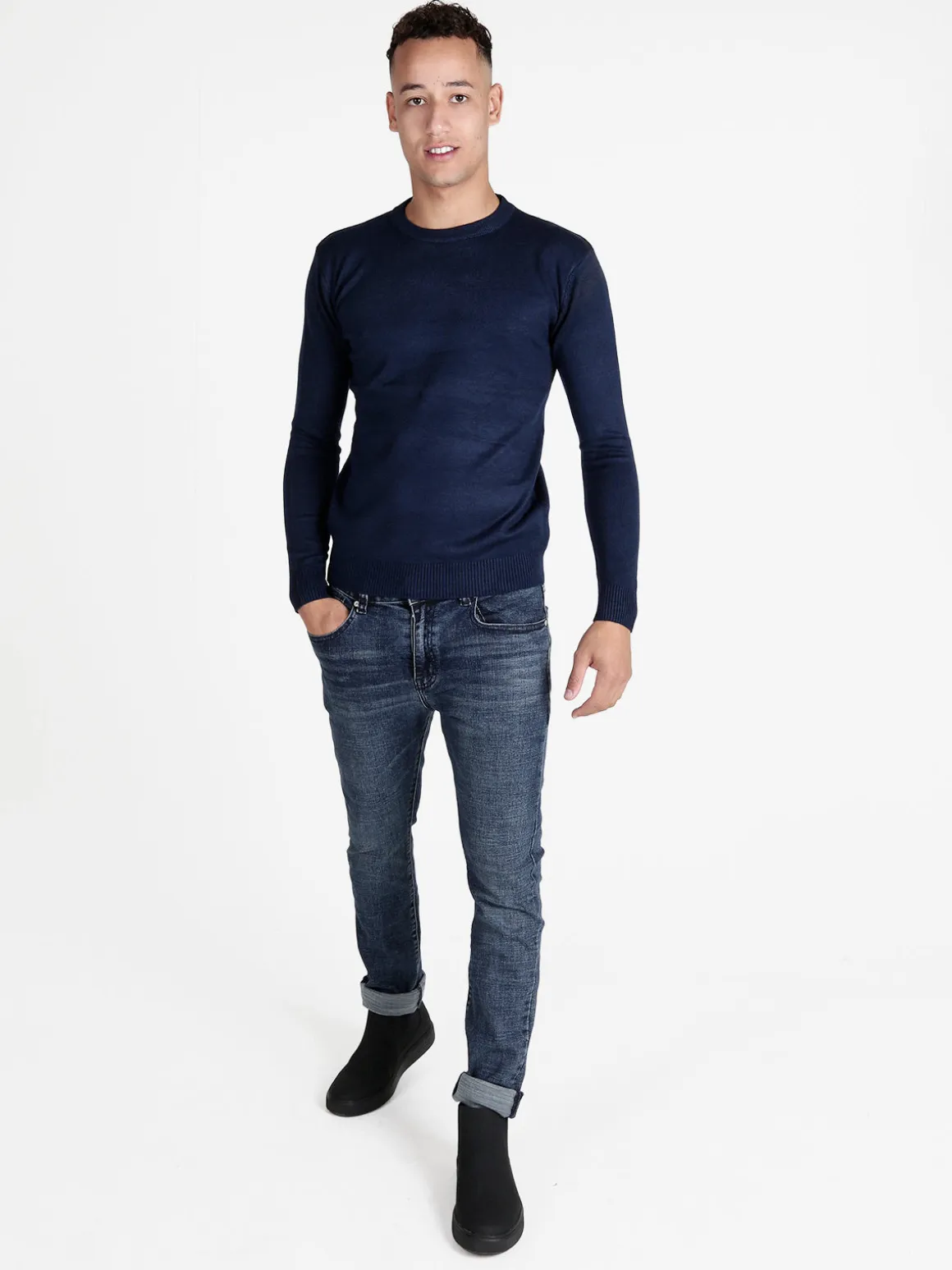 M.Angel Pullover girocollo da uomo misto lana