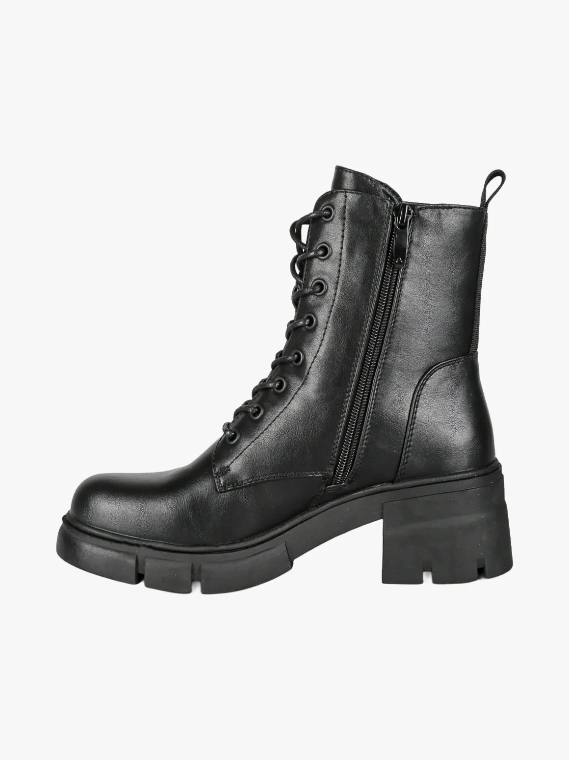 Marina Torres Anfibi donna chunky con lacci e zip - nero
