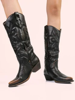 Martin Pescatore Stivali donna texani con zip - moro