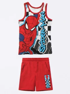 Marvel Spider-Man Completo corto da bambino in cotone con stampa