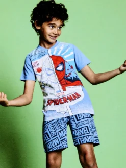 Marvel Spider-Man Pigiama corto da bambino in cotone con stampe - avion