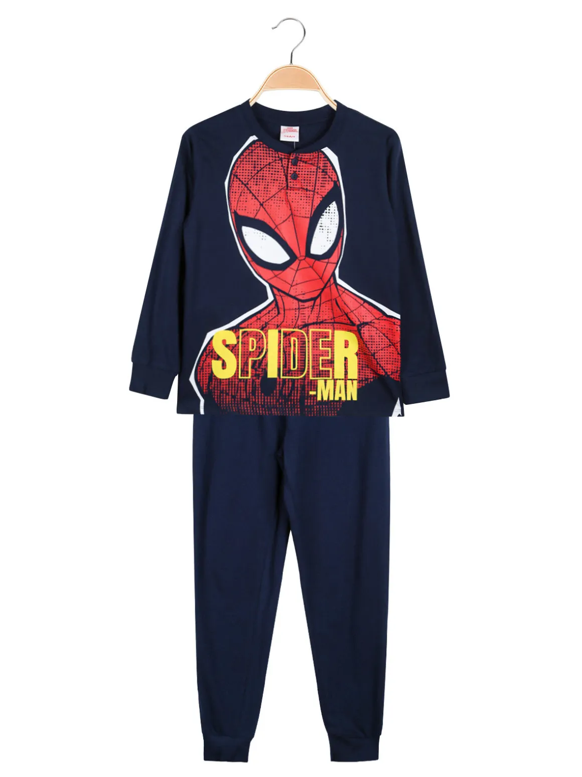 Marvel Spider-Man Pigiama lungo da bambino in cotone con stampa - blu scuro