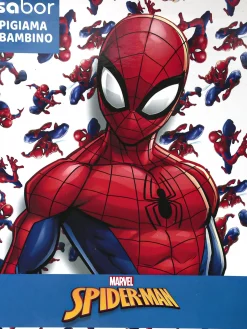 Marvel Spider-Man Pigiama lungo da bambino con stampa in cotone interlock