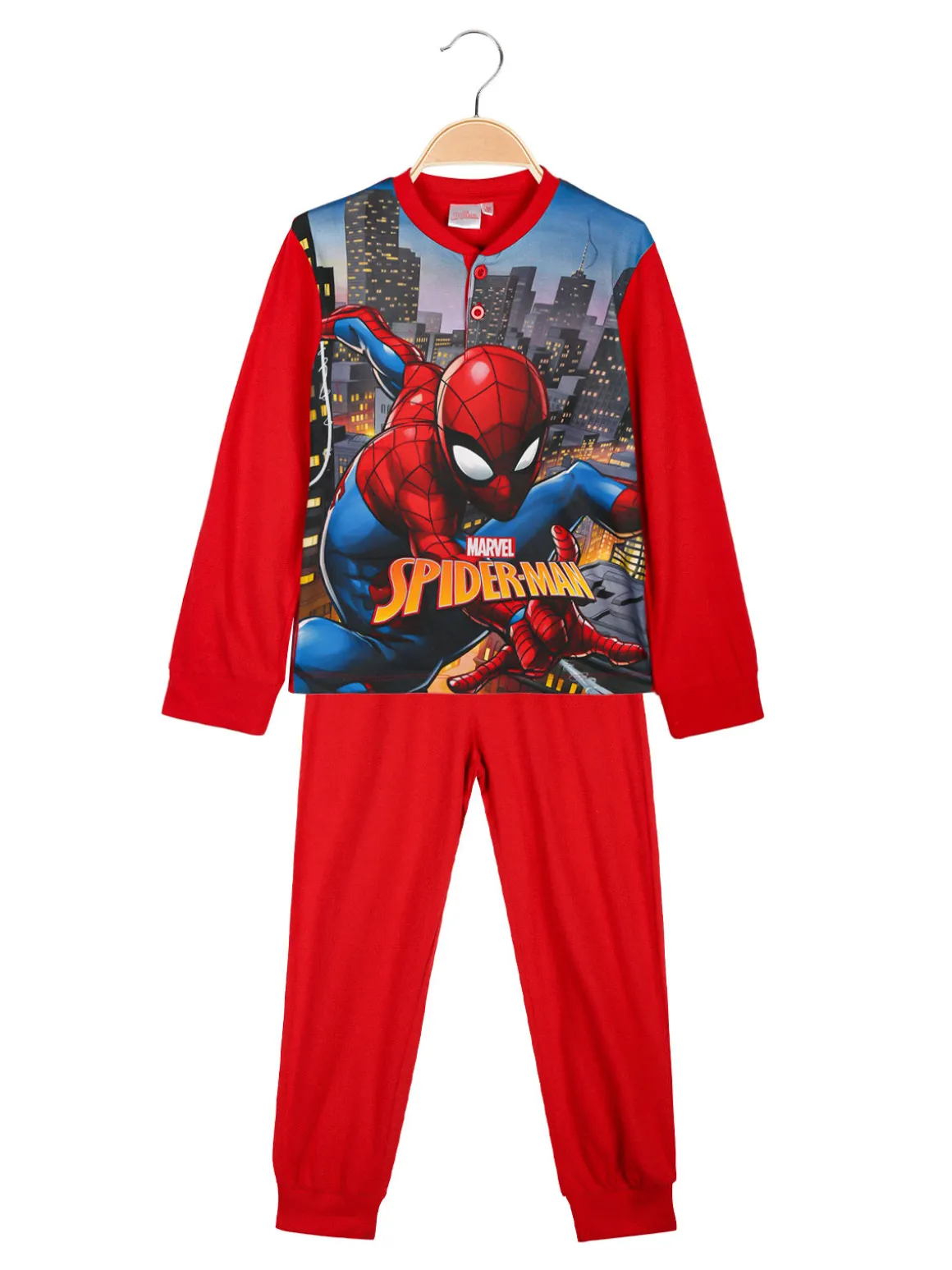 Marvel Spider-Man Pigiama lungo da bambino in cotone
