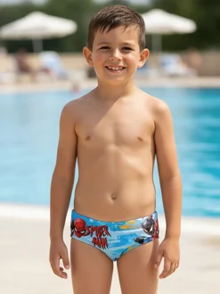 Marvel Spider-Man Slip mare da bambino con stampa - blu