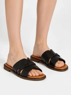 Mary & Co Ciabatte donna estive con fascia a intaglio - nero