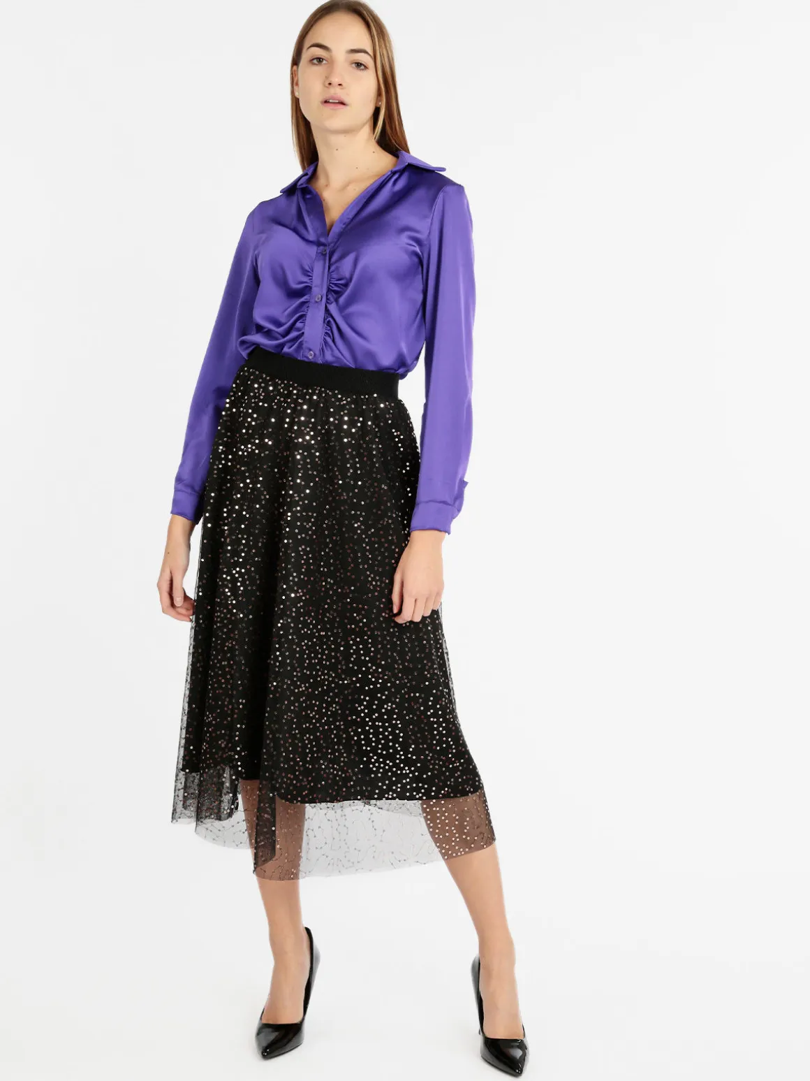 Max Chic Gonna con tulle e paillettes