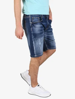 Max & Liu Bermuda da uomo in jeans con strappi