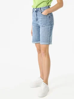 Max & Liu Bermuda in jeans da donna con risvolto - jeans
