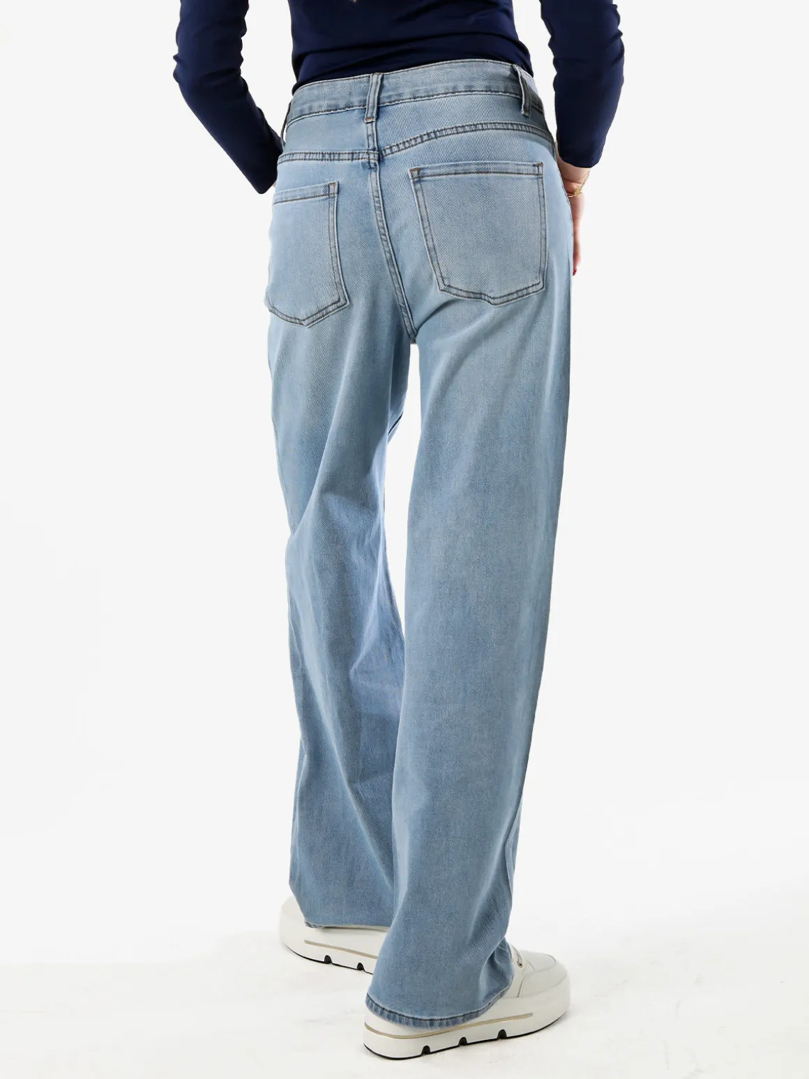 Max & Liu Jeans donna a gamba dritta con ricamo e strass - jeans