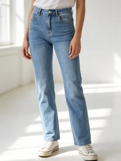 Max & Liu Jeans donna a gamba dritta taglie grandi - jeans